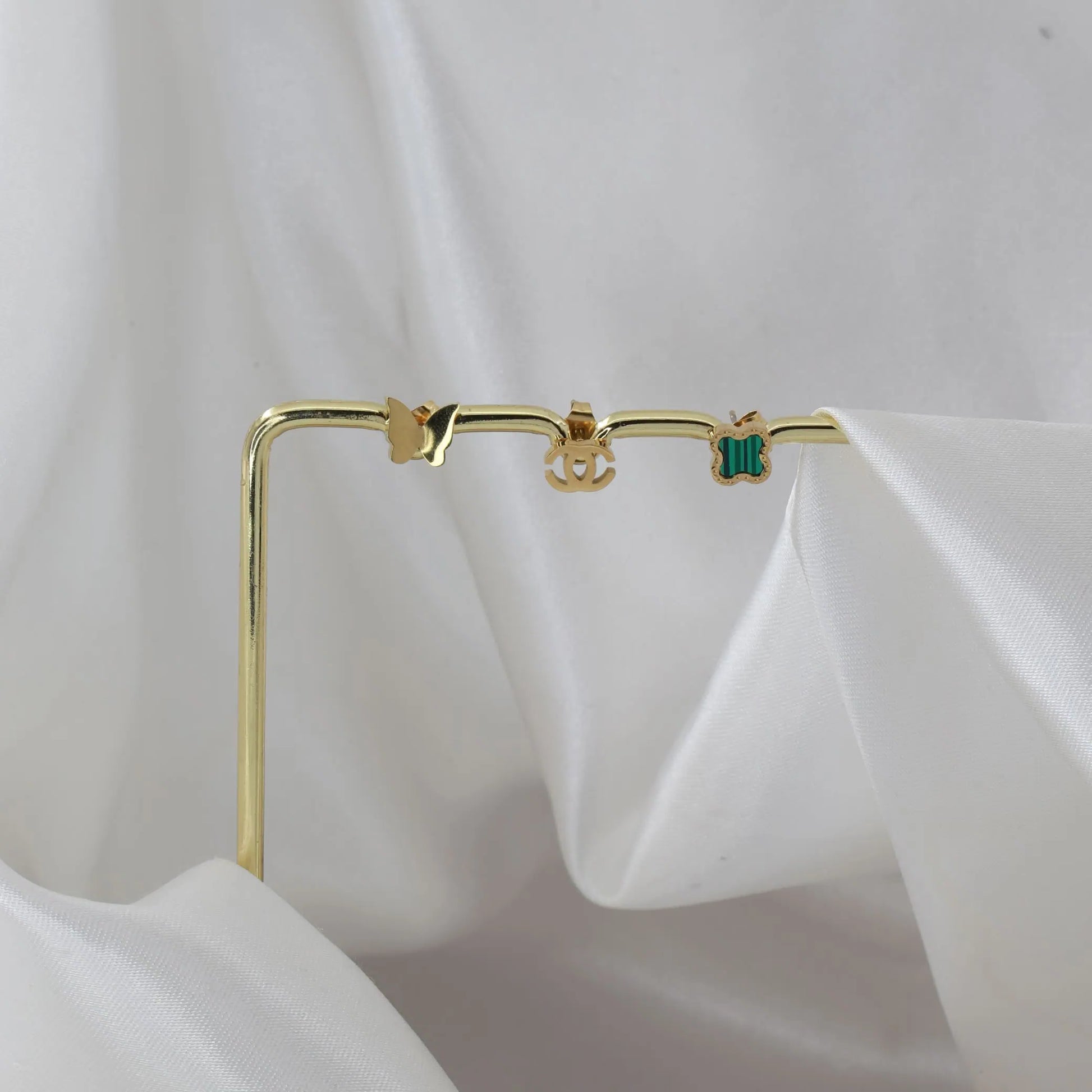 Σετ σκουλαρίκια Mar & Mar Set Caramel Gold από ανοξείδωτο ατσάλι