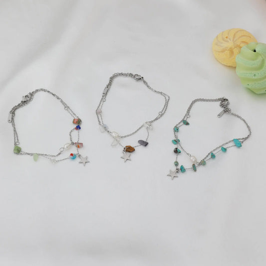 Αλυσίδα ποδιού με αστέρι Mar and Mar Star Anklet από ανοξείδωτο ατσάλι