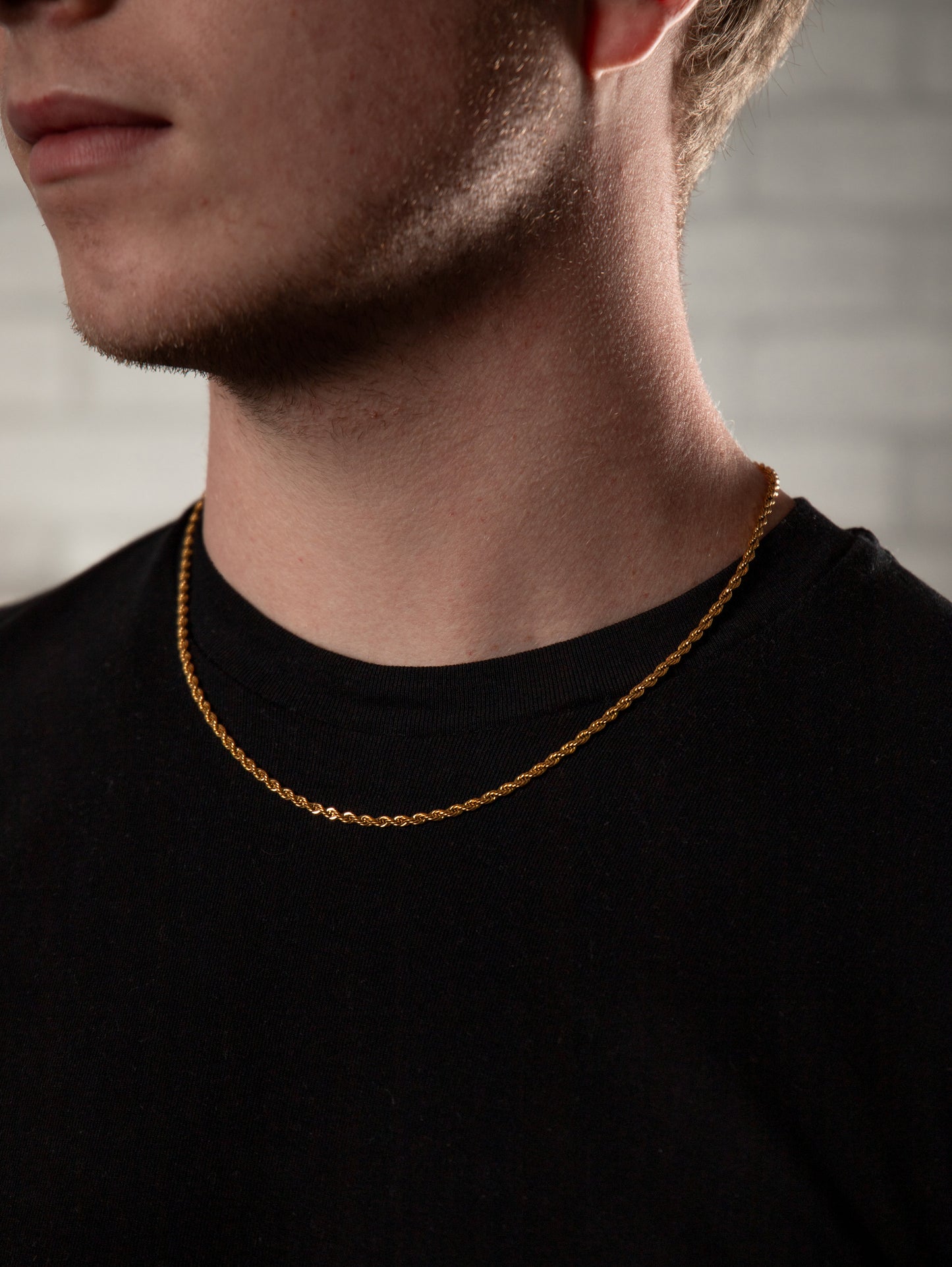 Αλυσίδα λαιμού στριφτή Mar and Mar Rope (Twisted-Gold) από ανοξείδωτο ατσάλι