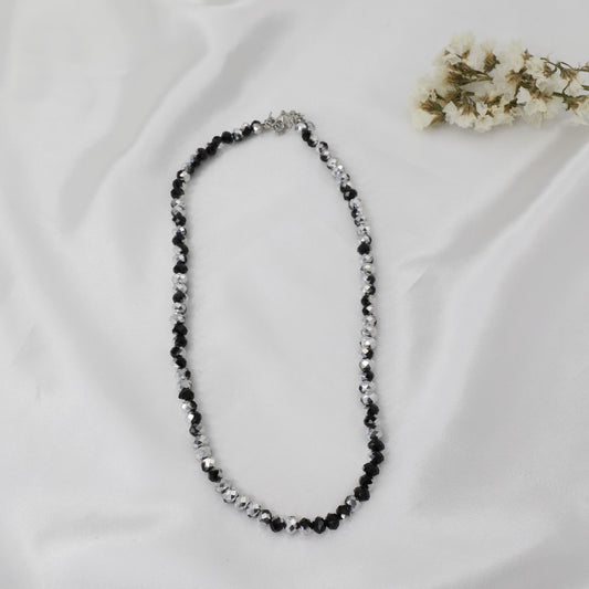 Κολιέ με χάντρες Mar and Mar Priya (Black-Silver) από ανοξείδωτο ατσάλι