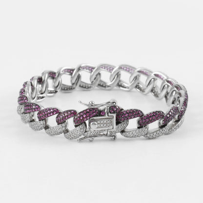 Αλυσίδα χεριού με διχρωμία Mar & Mar Cuban Bracelet από Ασήμι 925