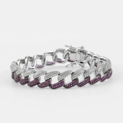 Αλυσίδα χεριού με διχρωμία Mar & Mar Cuban Bracelet από Ασήμι 925