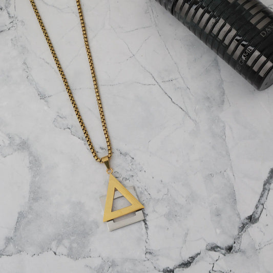 Ανδρικό κολιέ με μενταγιόν τρίγωνο Mar and Mar Shape Triangle από ανοξείδωτο ατσάλι