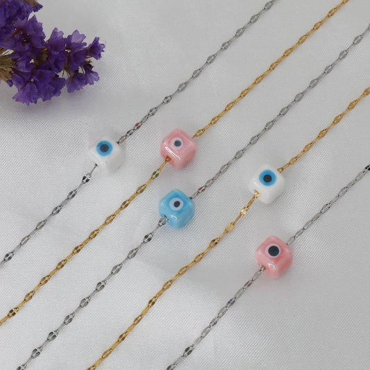 Αλυσίδα ποδιού χειροποίητη με ματάκι Mar and Mar Eye Dulce Anklet από ανοξείδωτο ατσάλι
