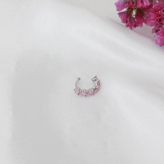 Σκουλαρίκι Cuff με πέτρες ζιργκόν Kailey (Pink)