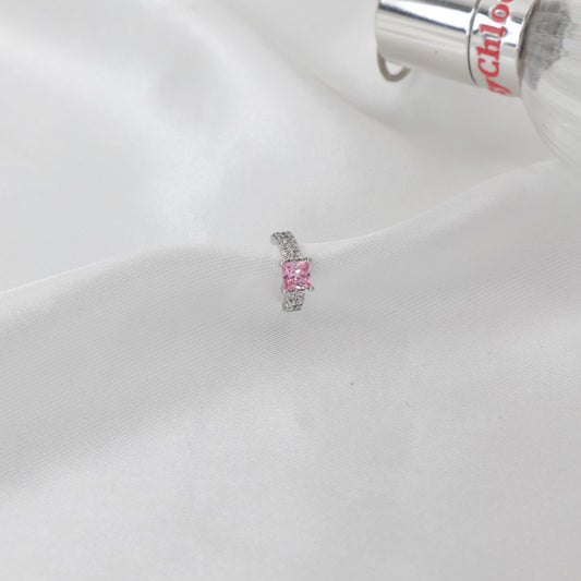 Σκουλαρίκι cuff με πέτρες ζιργκόν Giggi (Pink)