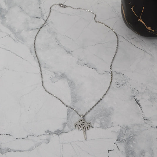 Κολιέ φοίνικας Mar and Mar Palm Tree (Silver) από ανοξείδωτο ατσάλι