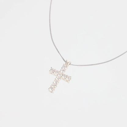 Κολιέ σταυρός με πέτρες ζιργκόν Mar & Mar Jaydon Cross από ασήμι 925