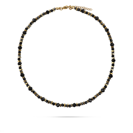 Χειροποίητο κολιέ με χάντρες και Αιματίτη Mar and Mar Janis από ανοξείδωτο ατσάλι