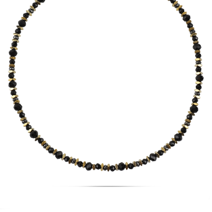 Χειροποίητο κολιέ με χάντρες και Αιματίτη Mar and Mar Janis από ανοξείδωτο ατσάλι