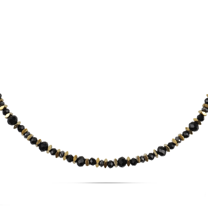 Χειροποίητο κολιέ με χάντρες και Αιματίτη Mar and Mar Janis από ανοξείδωτο ατσάλι