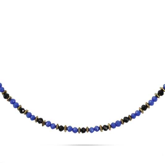 Χειροποίητο κολιέ με χάντρες και Αιματίτη Mar and Mar Sherry από ανοξείδωτο ατσάλι