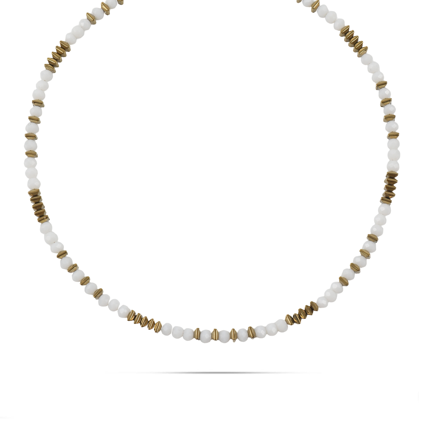 Χειροποίητο κολιέ με χάντρες και Αιματίτη Mar and Mar Ernestine από ανοξείδωτο ατσάλι