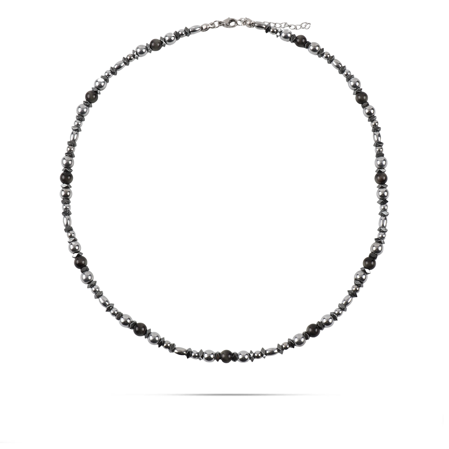 Ανδρικό χειροποίητο κολιέ Mar and Mar Drewton με φυσικές ορυκτές πέτρες Μάτι Γάτας και Αιματίτη