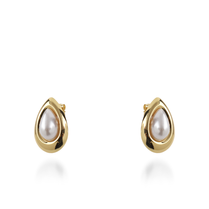 Σκουλαρίκια καρφωτά με πέρλα Mar and Mar Aeliana από ανοξείδωτο ατσάλι