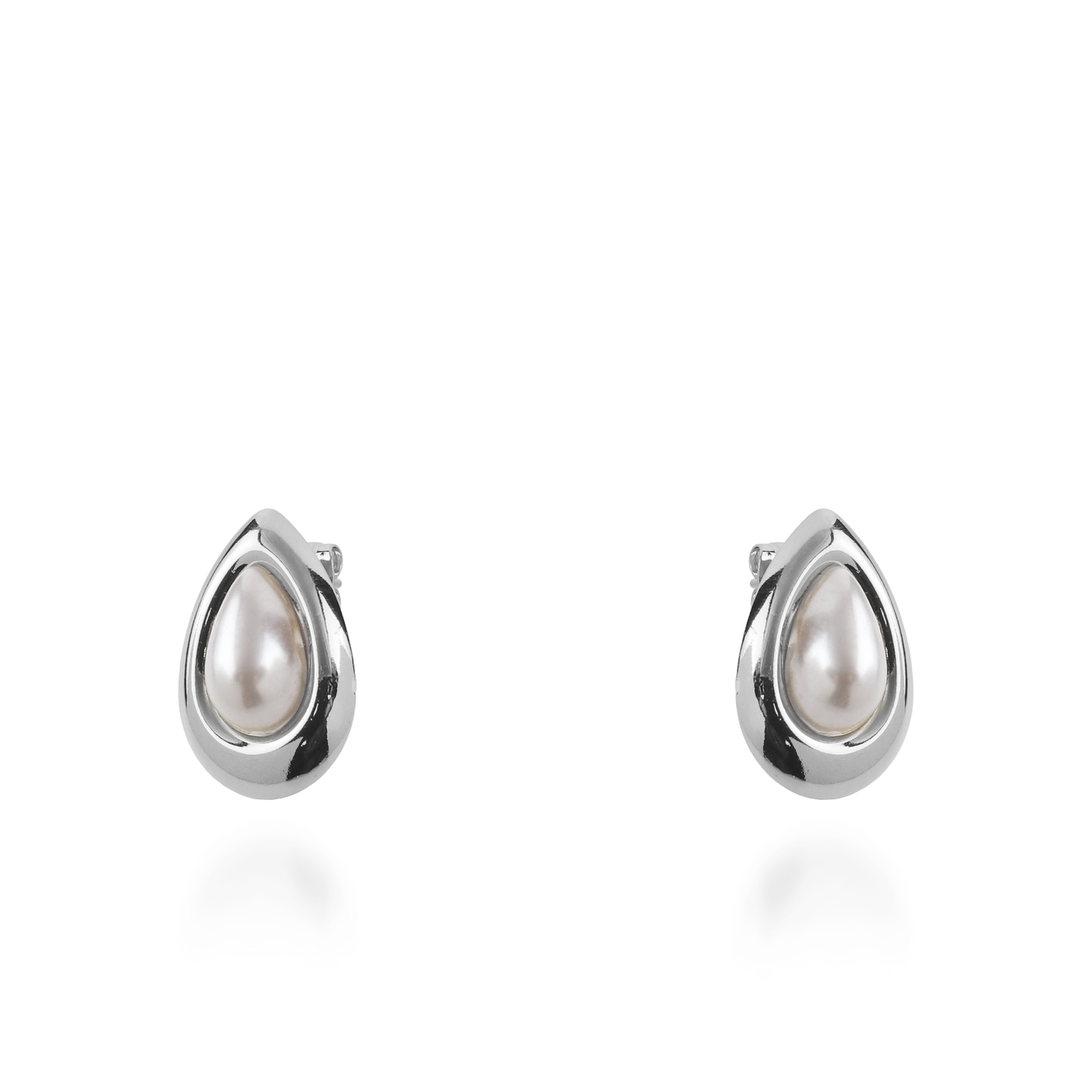 Σκουλαρίκια καρφωτά με πέρλα Mar and Mar Aeliana Silver από ανοξείδωτο ατσάλι