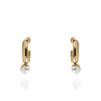 Σκουλαρίκια κρεμαστά με πέρλα Mar and Mar Zella από ανοξείδωτο ατσάλι