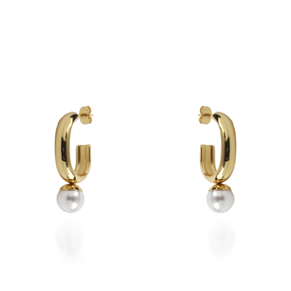 Σκουλαρίκια κρεμαστά με πέρλα Mar and Mar Zella από ανοξείδωτο ατσάλι