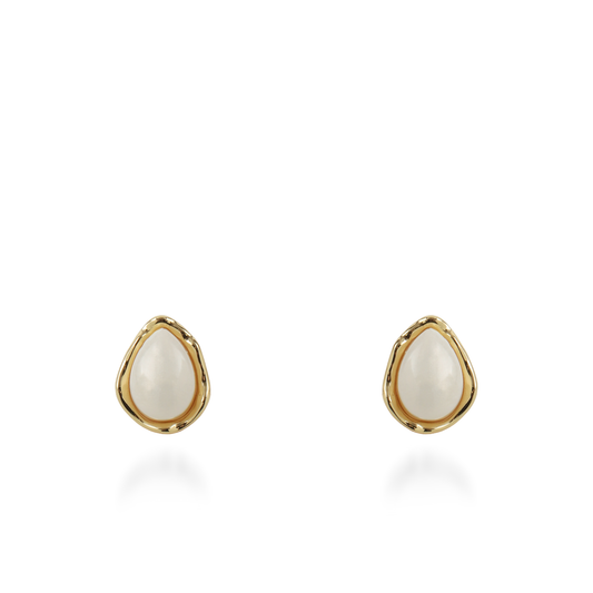 Σκουλαρίκια καρφωτά δάκρυ με πέρλα Mar and Mar Adelina Teardrop από ανοξείδωτο ατσάλι