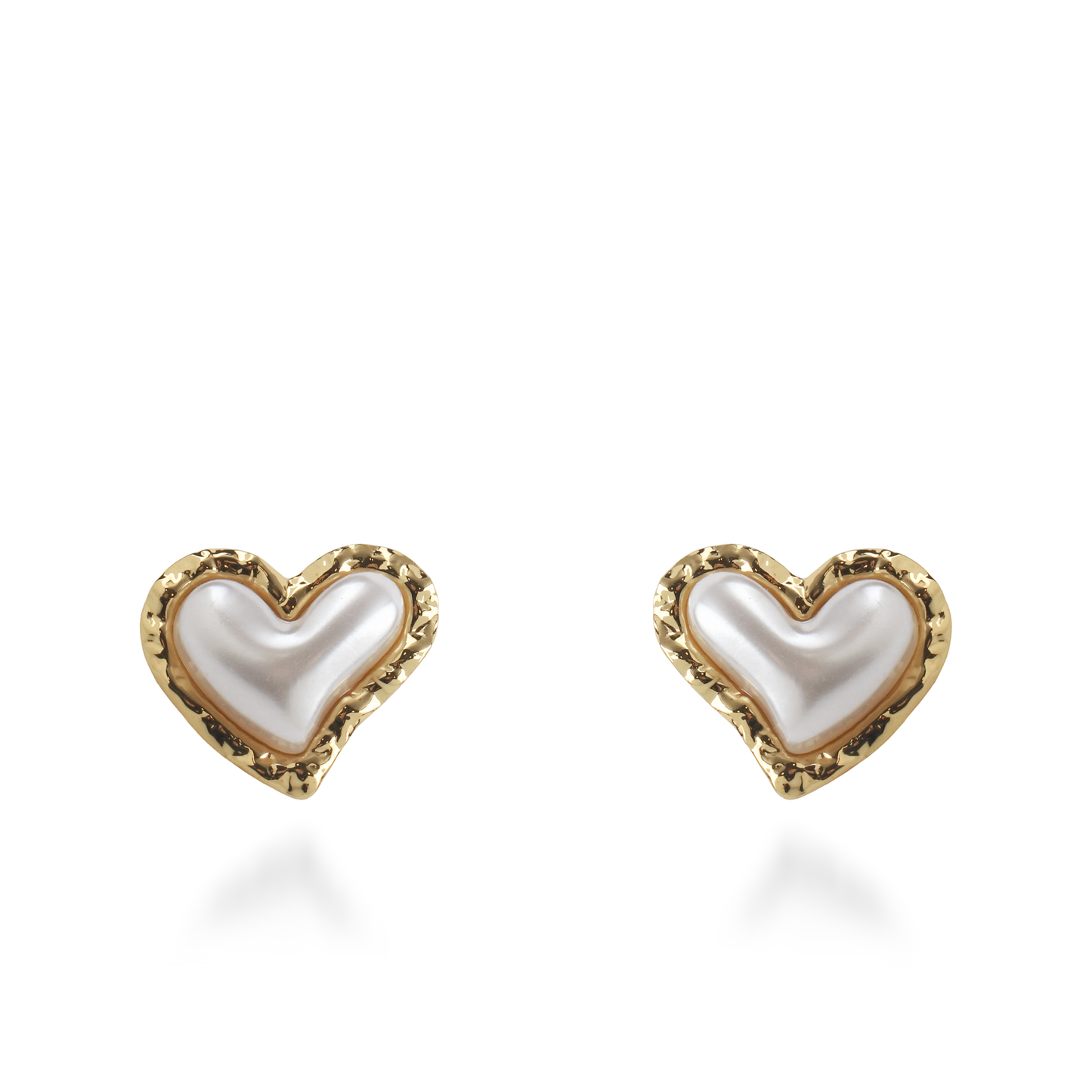 Σκουλαρίκια καρφωτά καρδιές με πέρλα Mar and Mar Adelina Heart από ανοξείδωτο ατσάλι