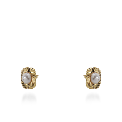 Σκουλαρίκια καρφωτά με πέρλα Mar and Mar Mireya από ανοξείδωτο ατσάλι