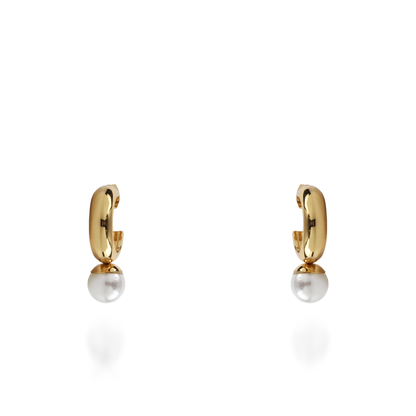 Σκουλαρίκια κρεμαστά με πέρλα Mar and Mar Alcyra από ανοξείδωτο ατσάλι