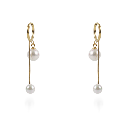 Σκουλαρίκια κρεμαστά με πέρλες Mar and Mar Elsinore από ανοξείδωτο ατσάλι