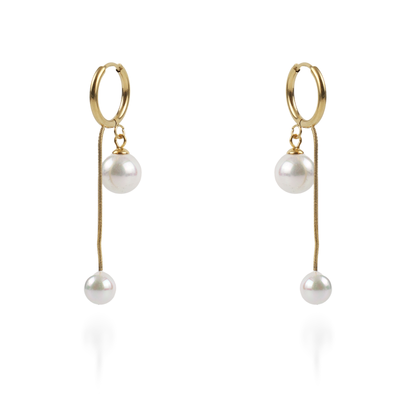 Σκουλαρίκια κρεμαστά με πέρλες Mar and Mar Elsinore από ανοξείδωτο ατσάλι