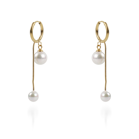 Σκουλαρίκια κρεμαστά με πέρλες Mar and Mar Elsinore από ανοξείδωτο ατσάλι