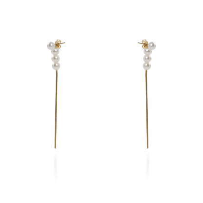 Σκουλαρίκια κρεμαστά με πέρλες Mar and Mar Kalyra από ανοξείδωτο ατσάλι