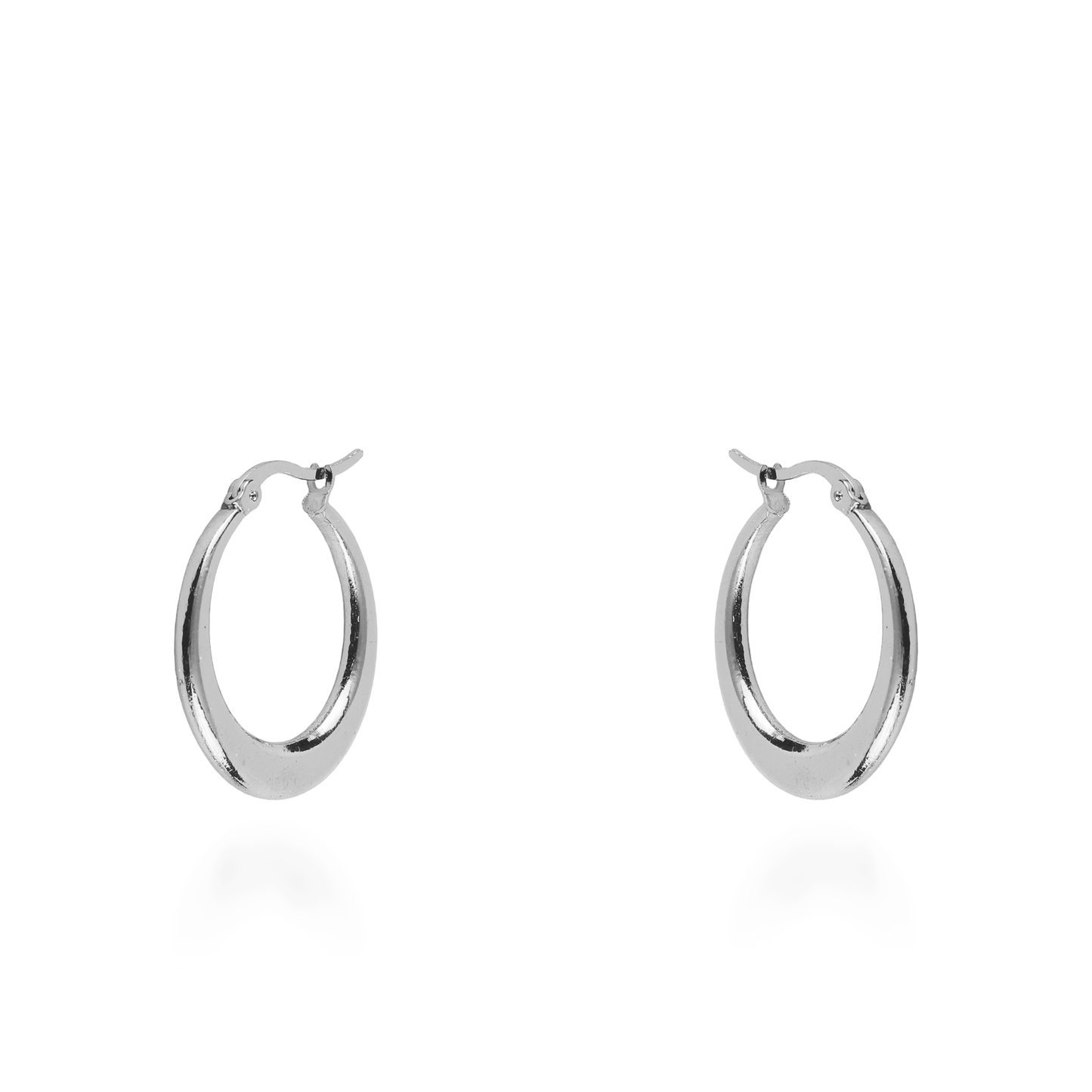 Σκουλαρίκια κρίκοι Mar and Mar Hervey Silver από ανοξείδωτο ατσάλι