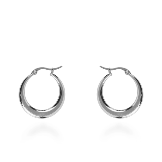 Σκουλαρίκια κρίκοι Mar and Mar Hervey Silver από ανοξείδωτο ατσάλι