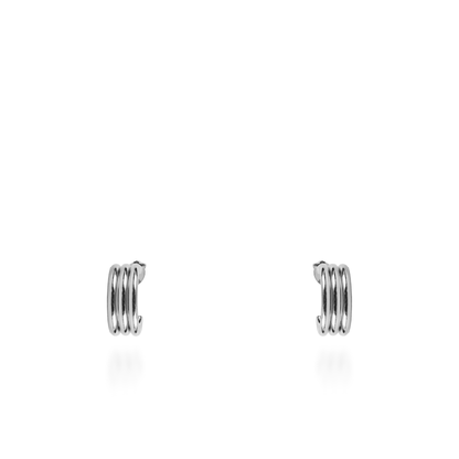 Σκουλαρίκια τριπλά κρικάκια Mar and Mar Cillian Silver (1,5 cm) από ανοξείδωτο ατσάλι