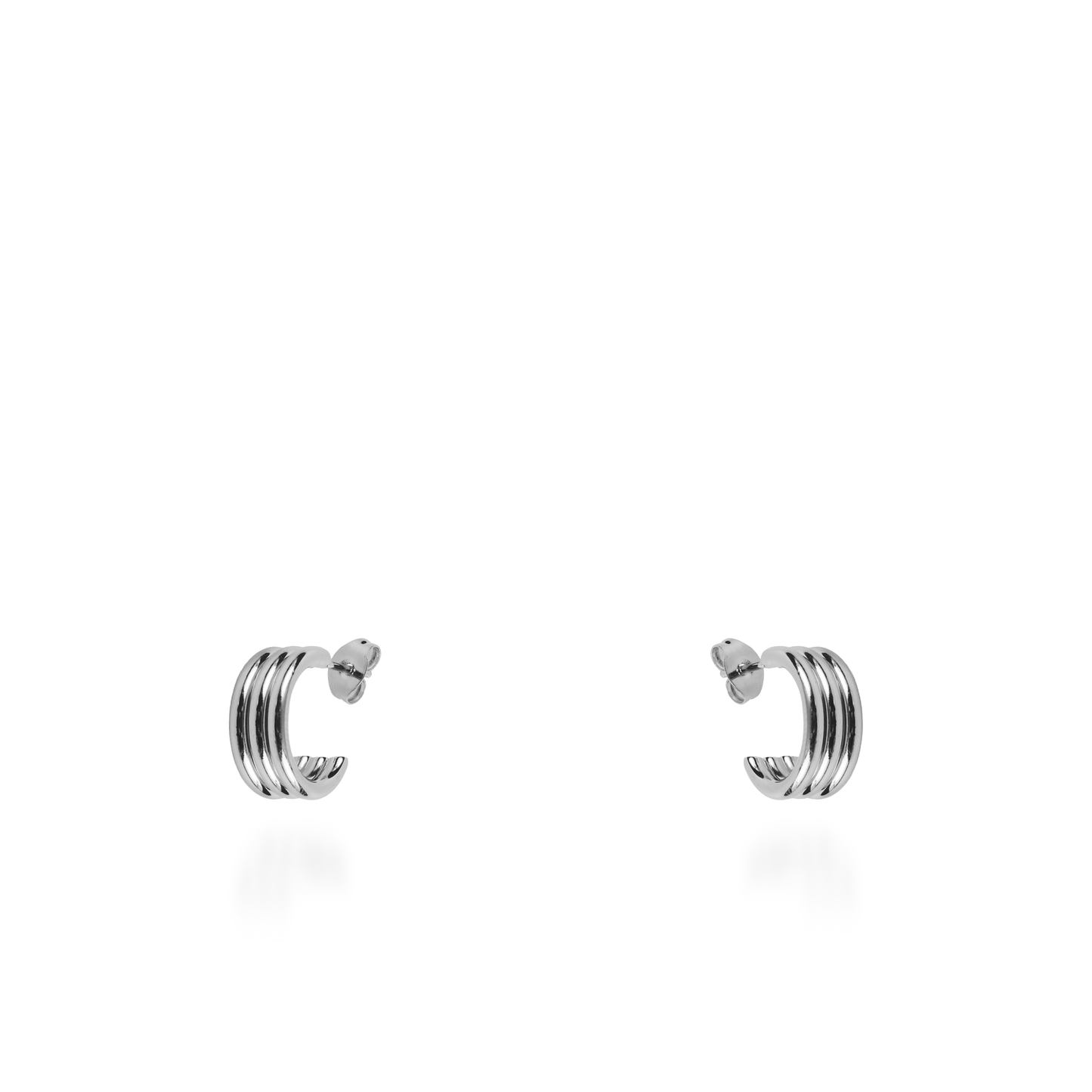 Σκουλαρίκια τριπλά κρικάκια Mar and Mar Cillian Silver (1,5 cm) από ανοξείδωτο ατσάλι