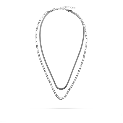 Κολιέ διπλή αλυσίδα λαιμού Mar and Mar Maelis από ανοξείδωτο ατσάλι