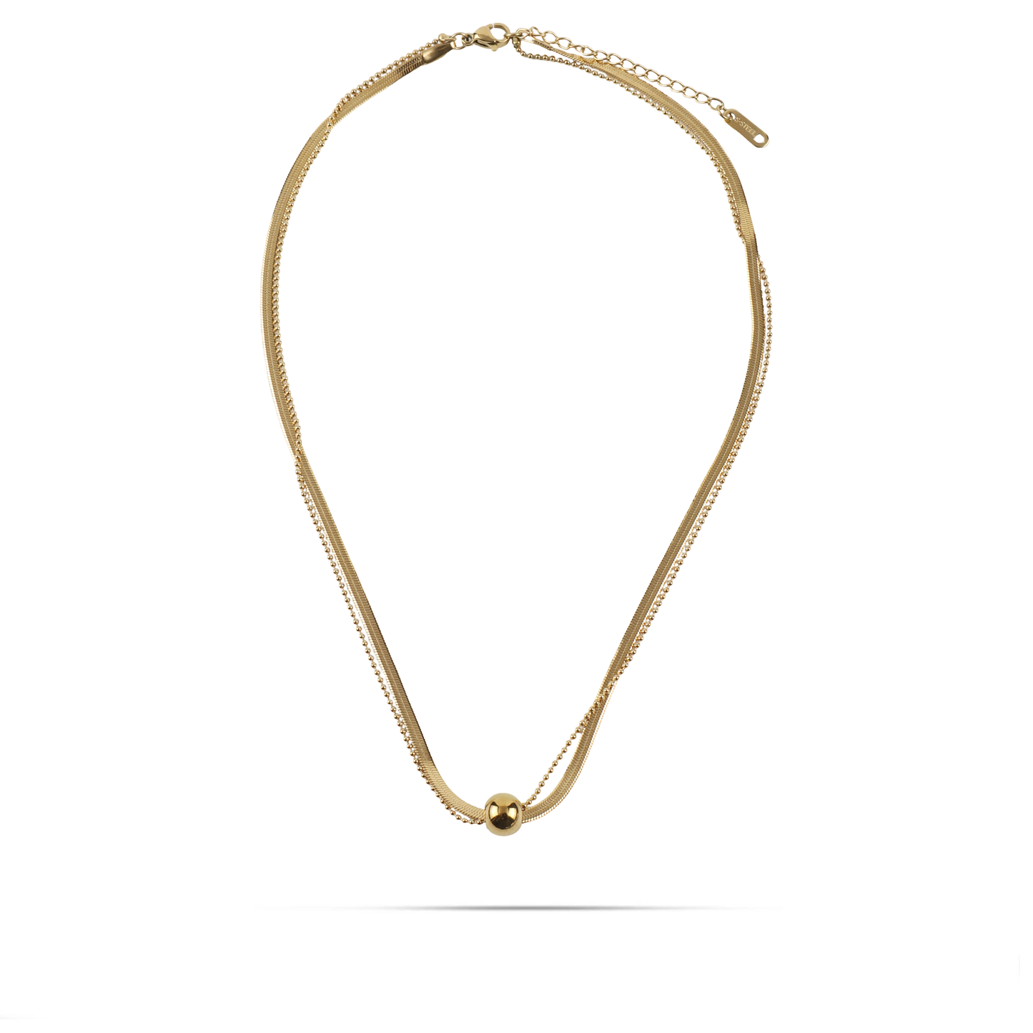 Κολιέ διπλή αλυσίδα λαιμού Mar and Mar Colette από ανοξείδωτο ατσάλι