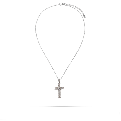 Κολιέ σταυρός με πέτρες ζιργκόν Mar and Mar Jelian Cross από ανοξείδωτο ατσάλι