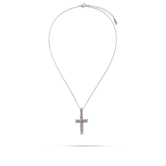 Κολιέ σταυρός με πέτρες ζιργκόν Mar and Mar Jelian Cross από ανοξείδωτο ατσάλι