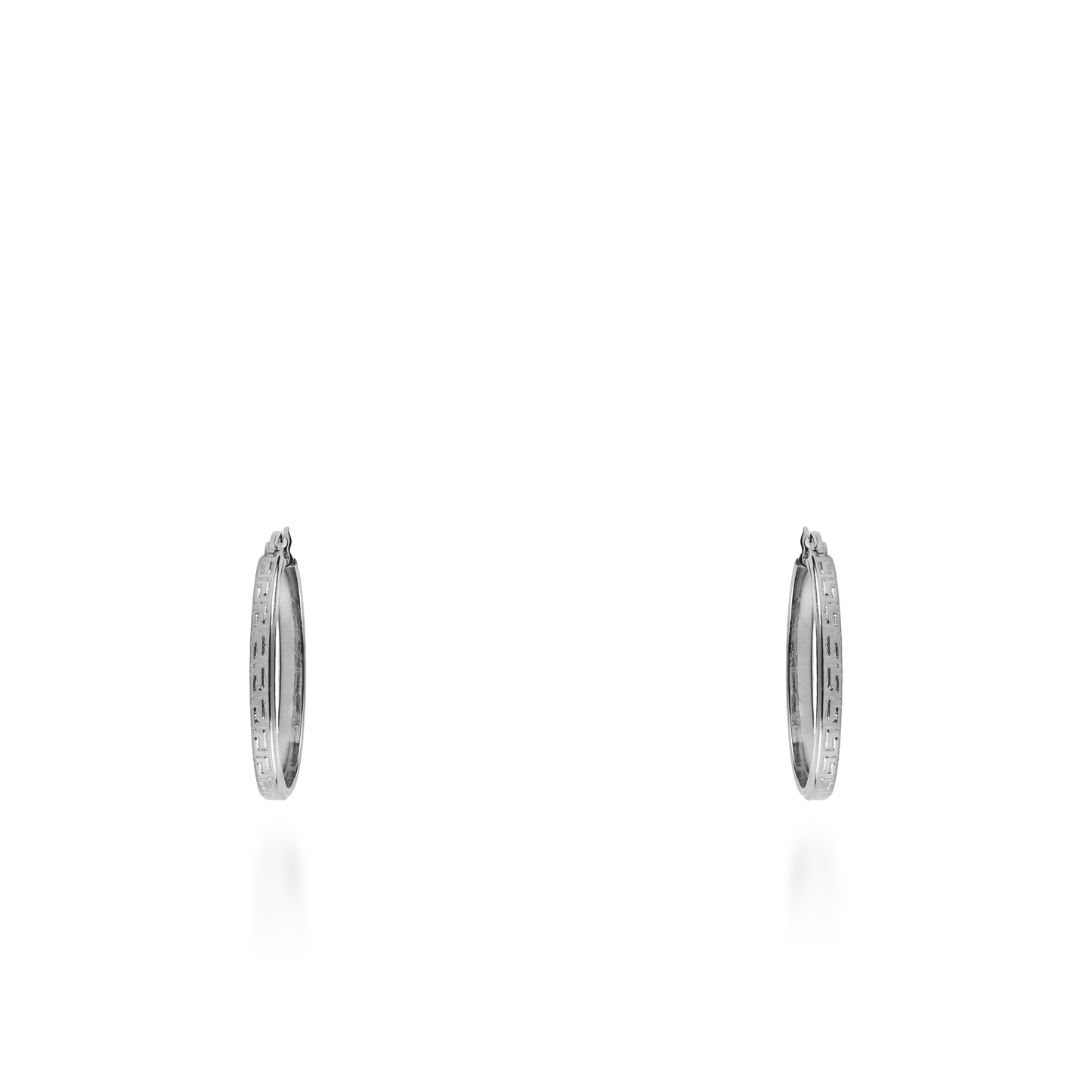 Σκουλαρίκια κρίκοι Mar and Mar Acrol (3 cm) Silver από ανοξείδωτο ατσάλι