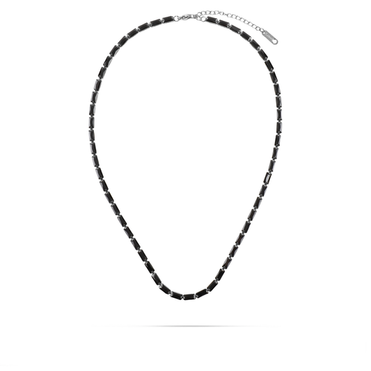 Κολιέ με πέτρες ζιργκόν Mar and Mar Liliana (Black) Silver από ανοξείδωτο ατσάλι