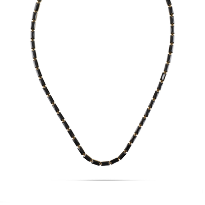 Κολιέ με πέτρες ζιργκόν Mar and Mar Liliana (Black) από ανοξείδωτο ατσάλι