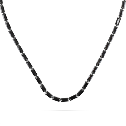 Κολιέ με πέτρες ζιργκόν Mar and Mar Liliana (Black) Silver από ανοξείδωτο ατσάλι
