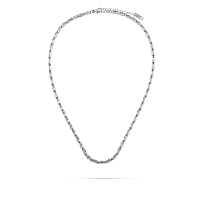 Κολιέ με πέτρες ζιργκόν Mar and Mar Liliana (White) Silver από ανοξείδωτο ατσάλι