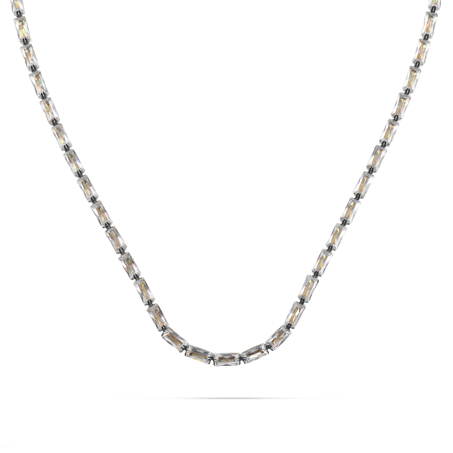 Κολιέ με πέτρες ζιργκόν Mar and Mar Liliana (White) Silver από ανοξείδωτο ατσάλι