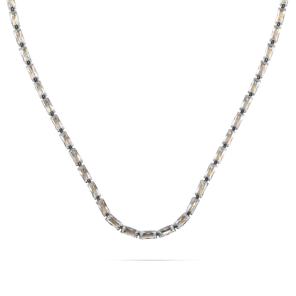 Κολιέ με πέτρες ζιργκόν Mar and Mar Liliana (White) Silver από ανοξείδωτο ατσάλι