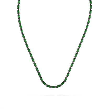 Κολιέ με πέτρες ζιργκόν Mar and Mar Liliana (Green) Silver από ανοξείδωτο ατσάλι