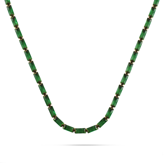 Κολιέ με πέτρες ζιργκόν Mar and Mar Liliana (Green) από ανοξείδωτο ατσάλι