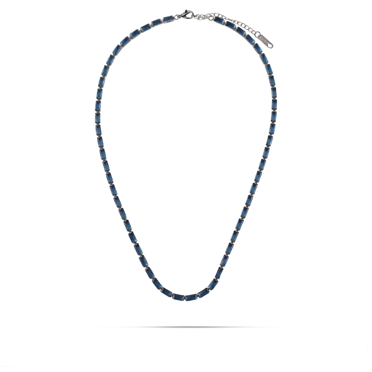 Κολιέ με πέτρες ζιργκόν Mar and Mar Liliana (Blue) Silver από ανοξείδωτο ατσάλι