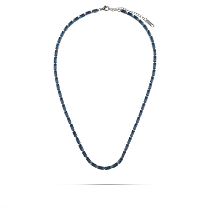 Κολιέ με πέτρες ζιργκόν Mar and Mar Liliana (Blue) Silver από ανοξείδωτο ατσάλι