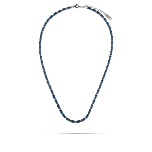 Κολιέ με πέτρες ζιργκόν Mar and Mar Liliana (Blue) Silver από ανοξείδωτο ατσάλι